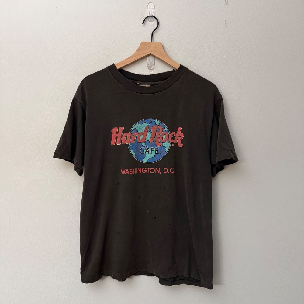 Vintage Washington D.C. Hard Rock Cafe T-Shirt Large Thrashed Faded